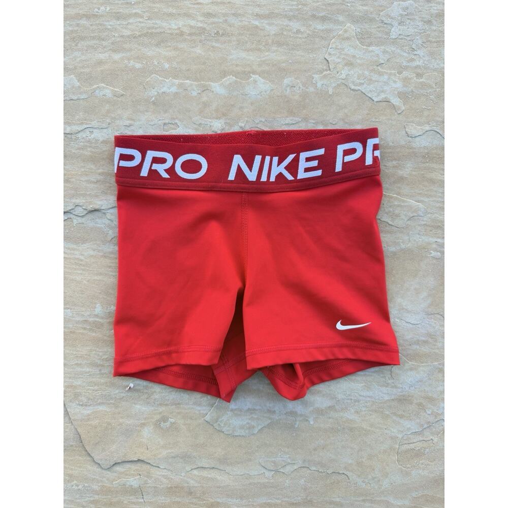 Nike Pro Spandex Shorts Women's 3" Red Dri-FIT Training Shorts XS LS